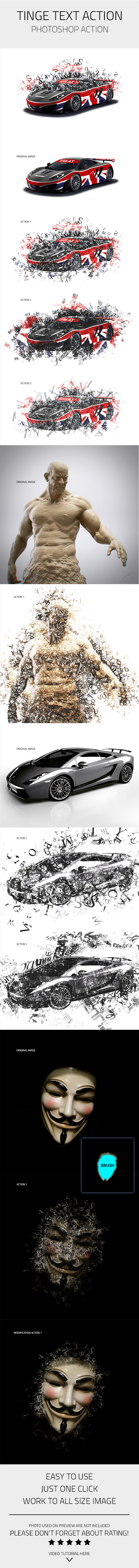 4 Tinge Text Photoshop Action - Actions Photoshop