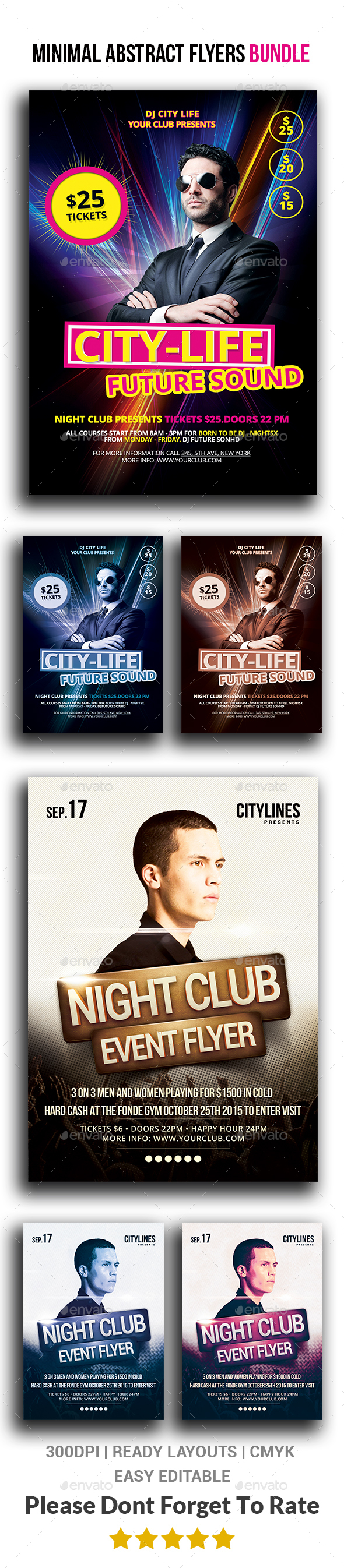 Minimal Abstract Flyers Bundle - Clubs & Parties Events