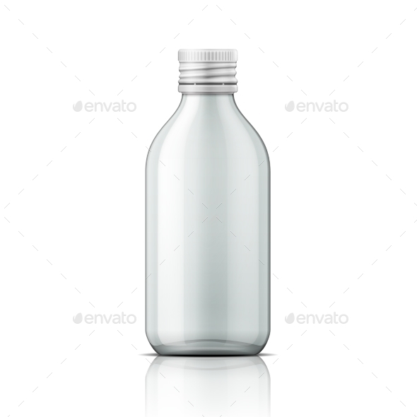 Glass Medical Bottle With Screw Cap. - Man-made Objects Objects