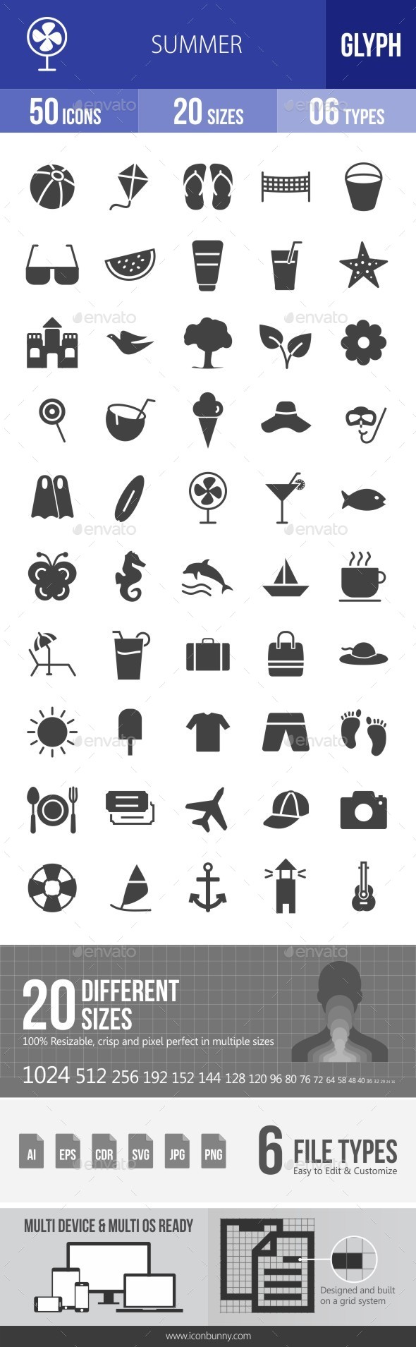 Summer Glyph Icons - Icons