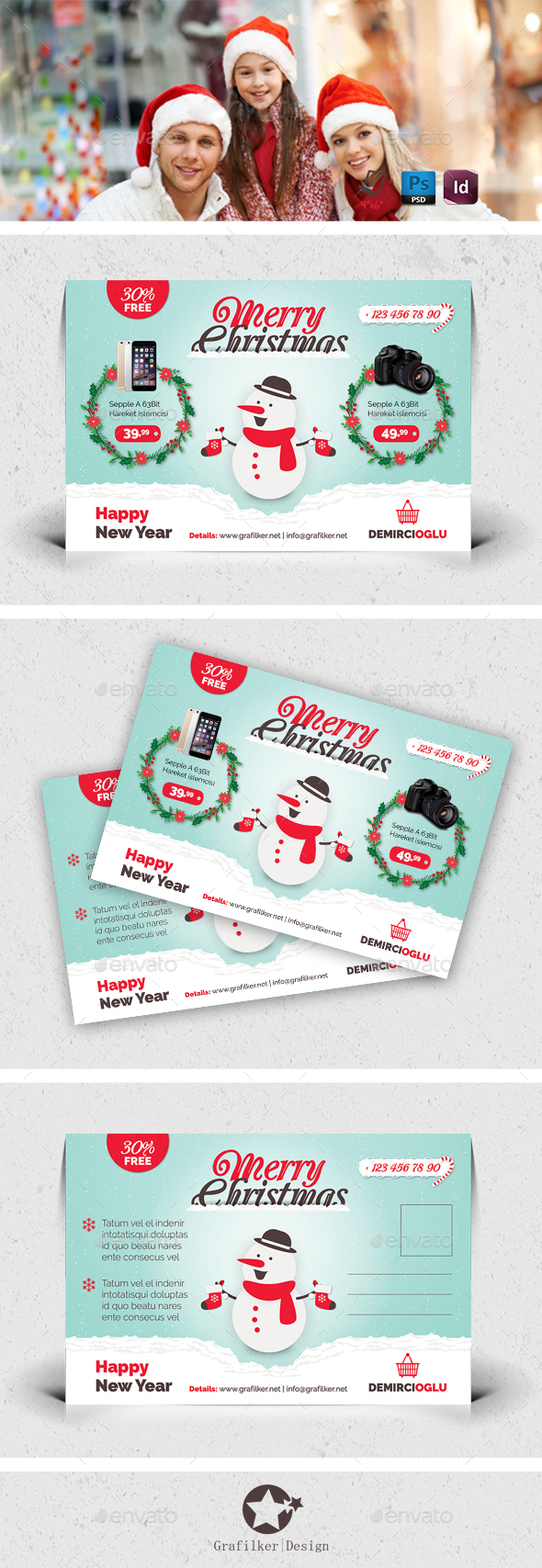 Christmas Product Postcard Templates - Cards & Invites Print Templates