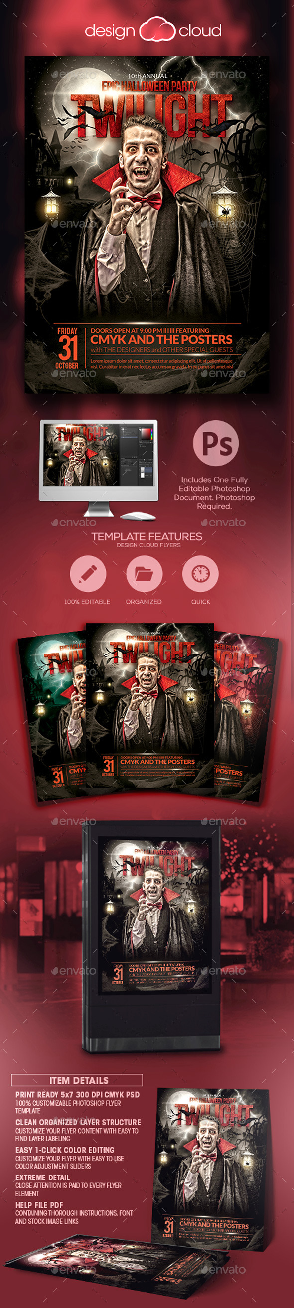 The Epic Twilight Halloween Party Flyer Template