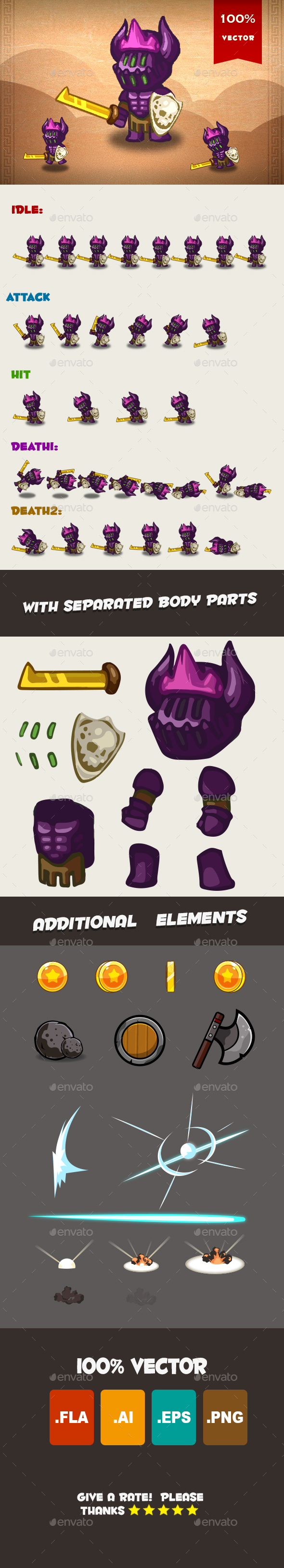 Eliteknight Spritesheet - Sprites Game Assets