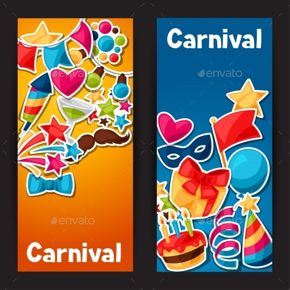 Carnival Show And Party Banners With Celebration - Seasons/Holidays Conceptual