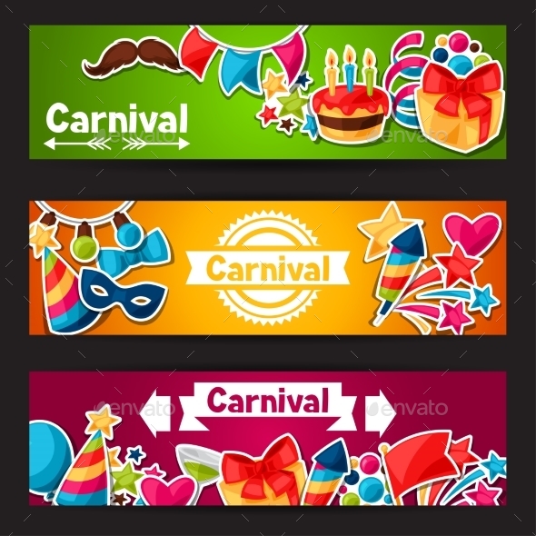 Carnival Show And Party Banners With Celebration - Seasons/Holidays Conceptual