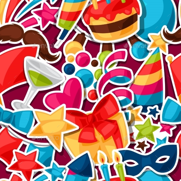 Carnival Show And Party Seamless Pattern - Seasons/Holidays Conceptual