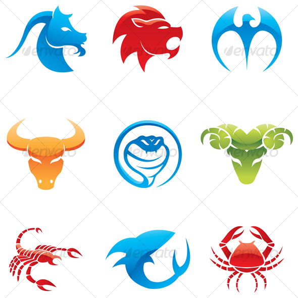 colorful animal icons - Animals Characters