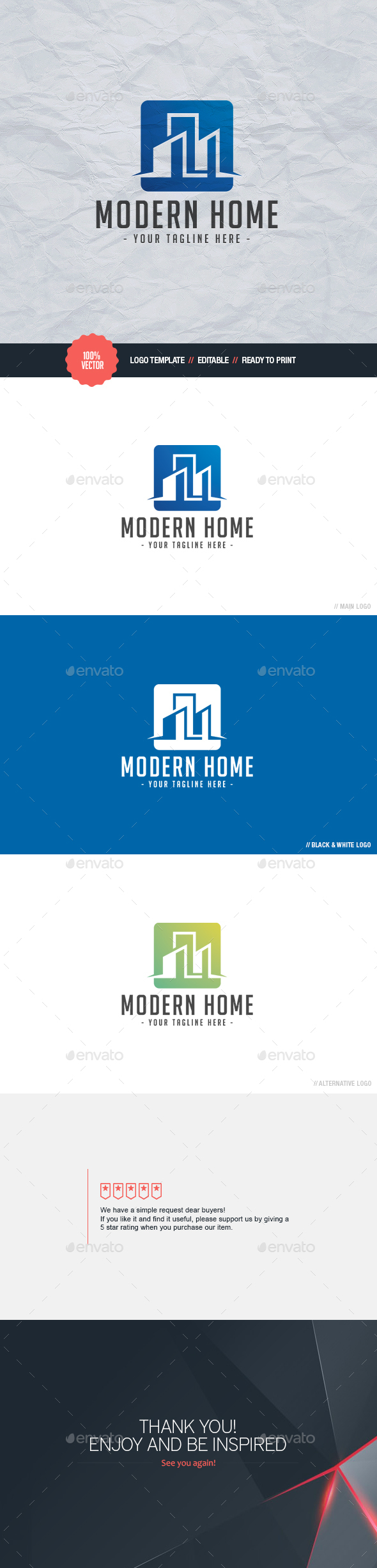 Modern Home Logo - Buildings Logo Templates