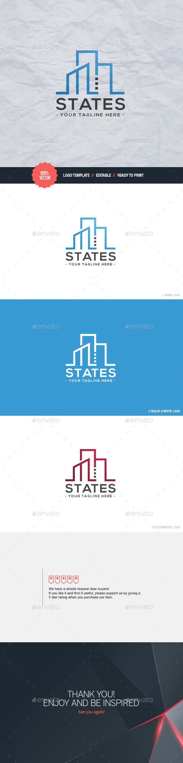 States Logo - Buildings Logo Templates