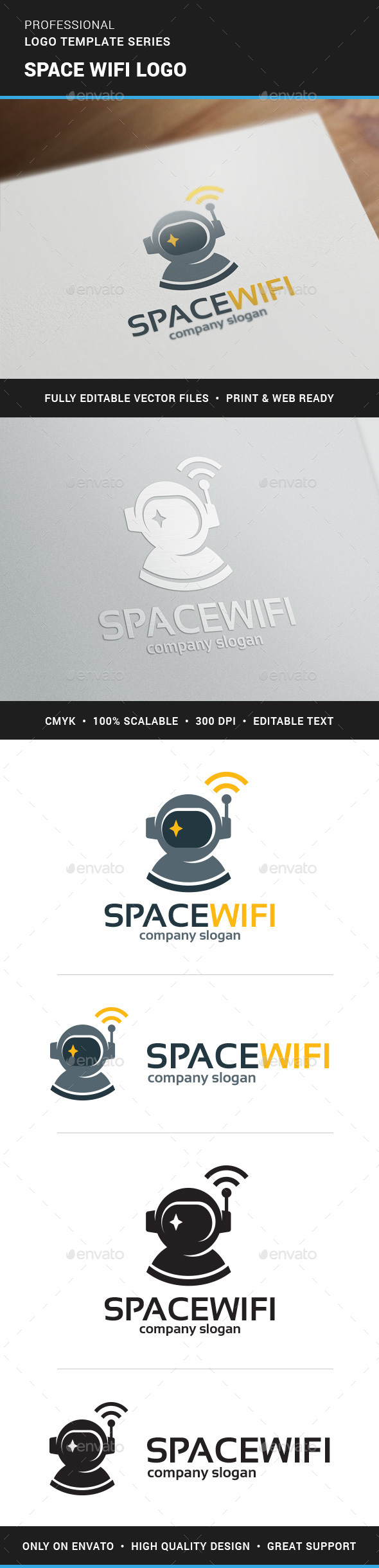 Space Wifi Logo Template - Logo Templates