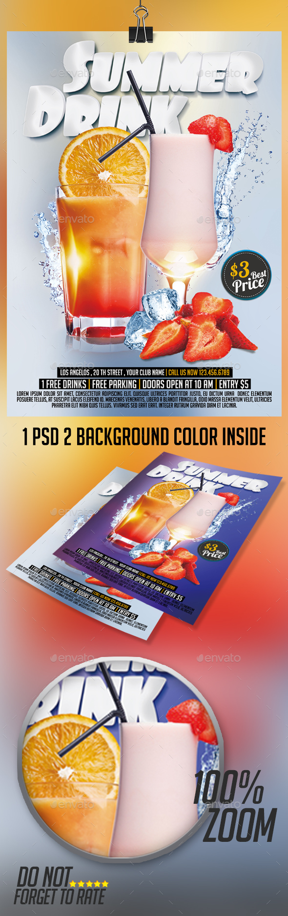 Summer Drink Flyer - Events Flyers