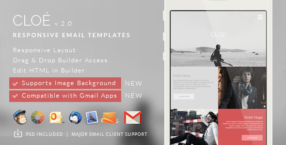 Cloe - Responsive Email Template + Builder Access