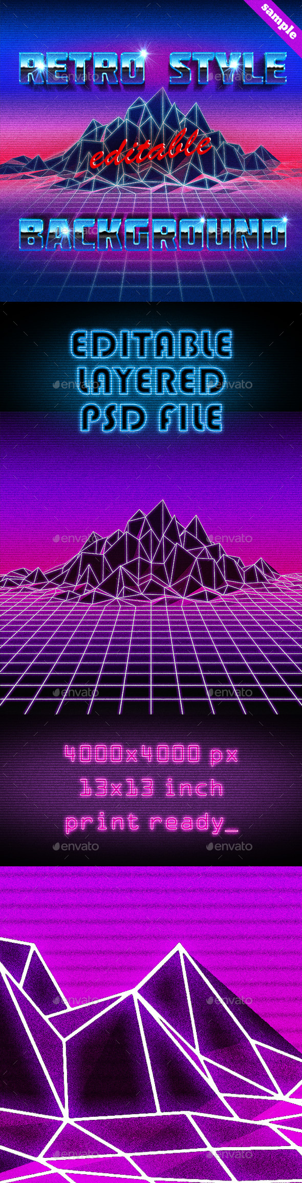 80s Retro Future Editable Background - Backgrounds Graphics