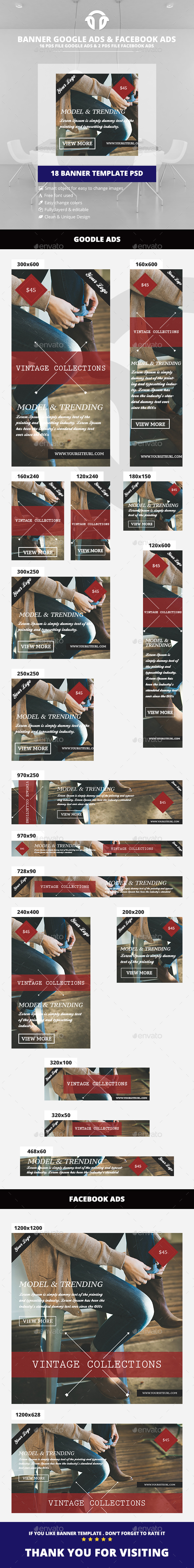 Vintage Fashion Ads - Banners & Ads Web Elements