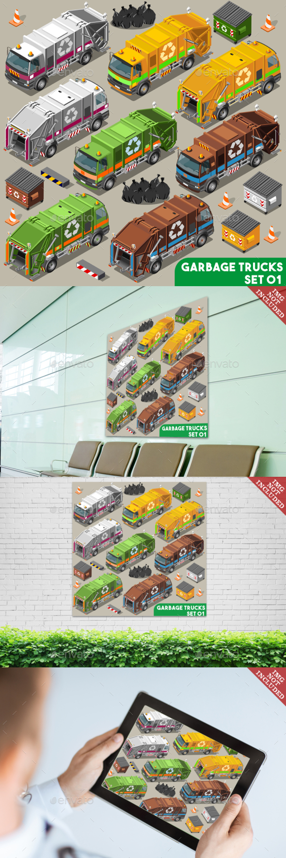 Garbage Truck Vehicle Isometric - Man-made Objects Objects