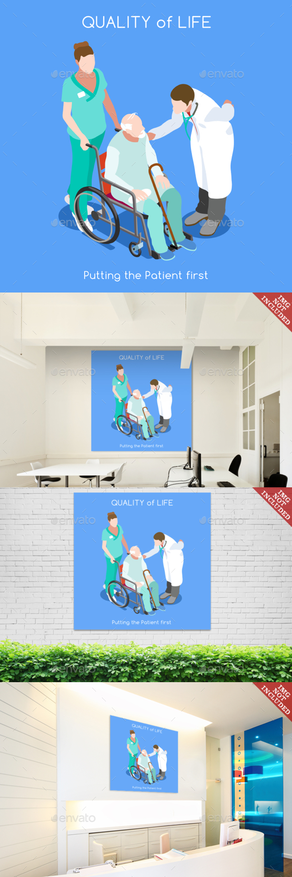Hospital People Isometric - Health/Medicine Conceptual