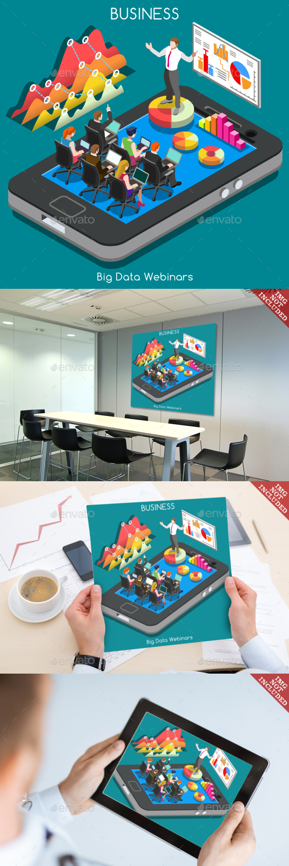 Webinars Business Isometric - Concepts Business