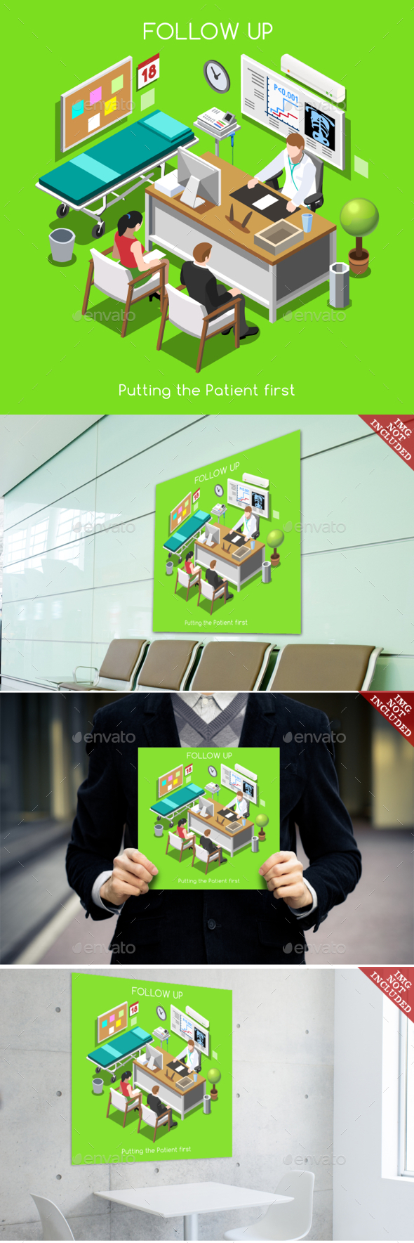 Hospital People Isometric - Health/Medicine Conceptual