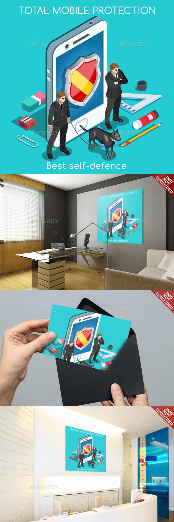 Security App Concept Isometric - Web Technology