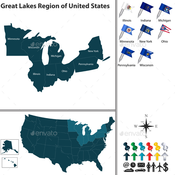 Great Lakes Region of United States - Travel Conceptual