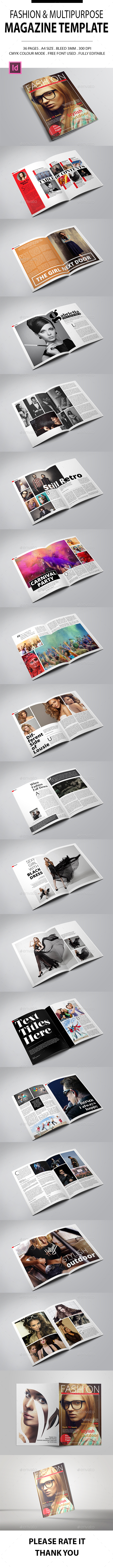 Fashion & Multipurpose Magazine Template - Magazines Print Templates