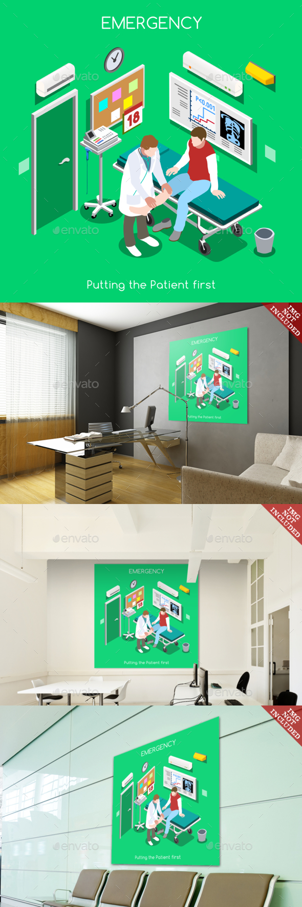 Hospital People Isometric - Health/Medicine Conceptual