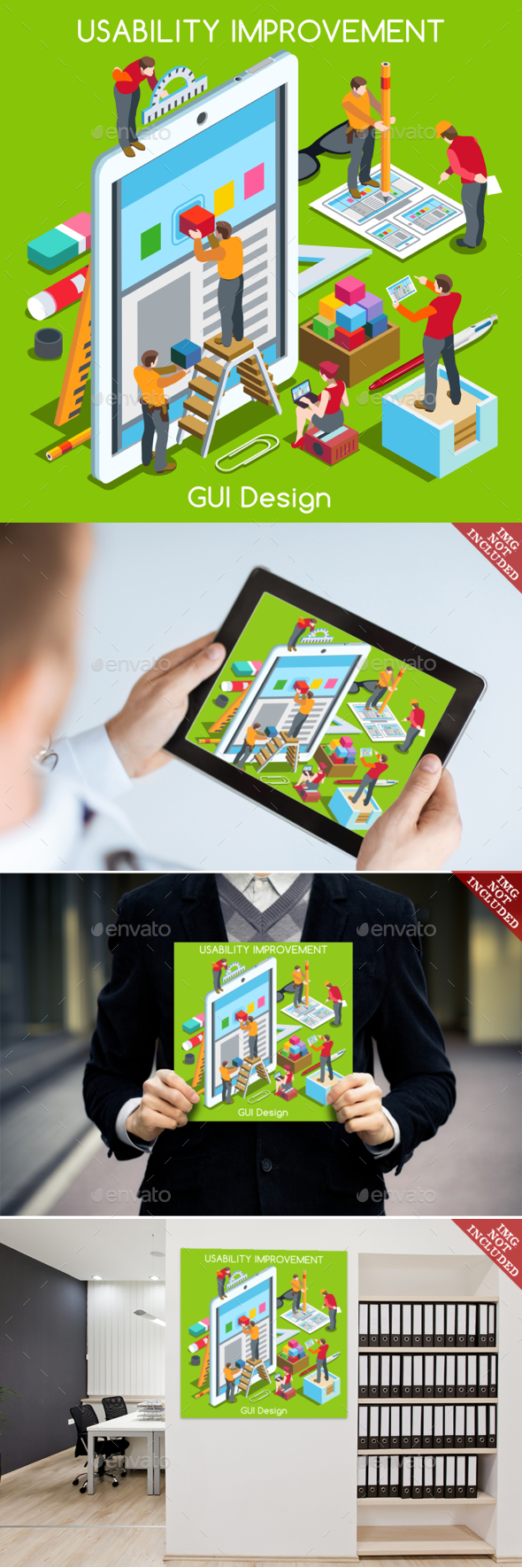 GUI Design People Isometric - Computers Technology