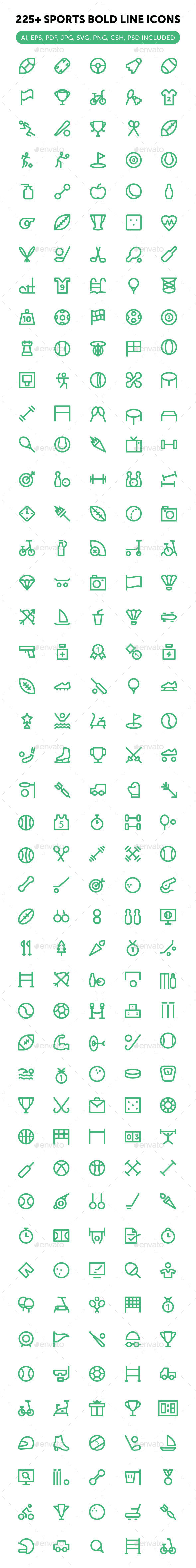225+ Sports Icons Set - Objects Icons