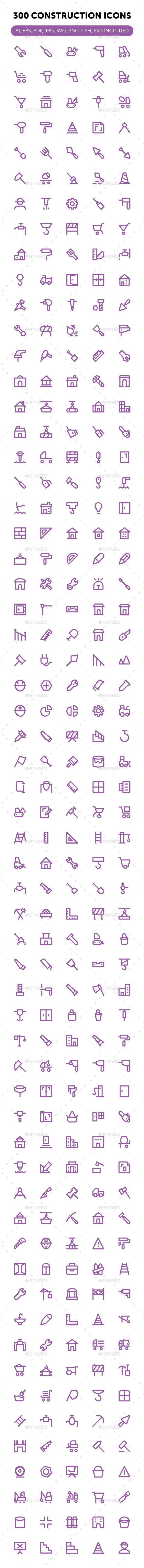 300 Construction Icons Set - Icons