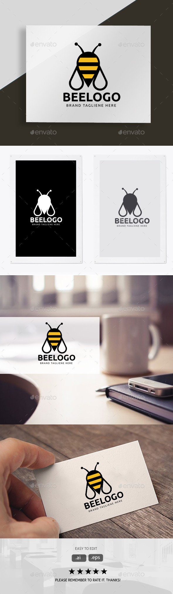 Bee Logo - Animals Logo Templates
