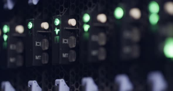 Large computer server room in a data center alt