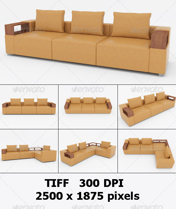 Set of Sofas.3D Illustration