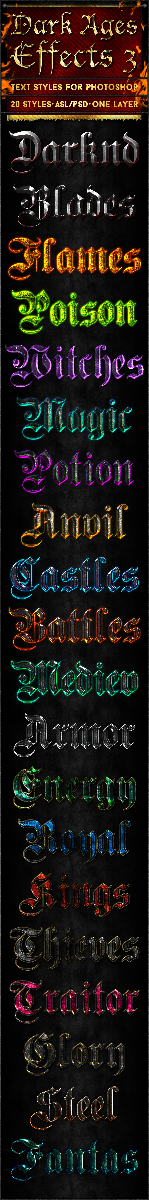 Dark Ages 3 - Text Styles - Text Effects Styles