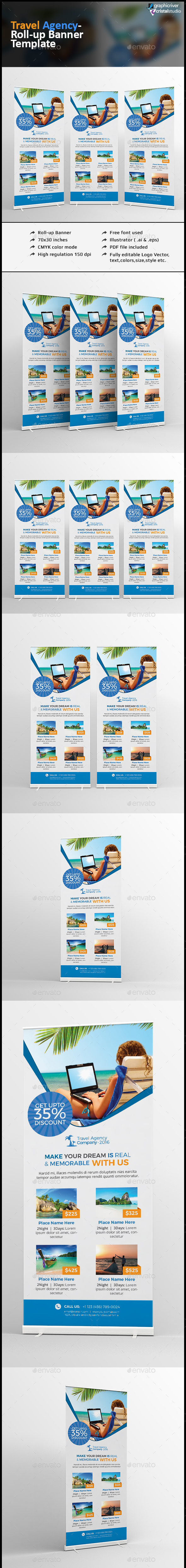 Travel Roll-up Banner - Signage Print Templates