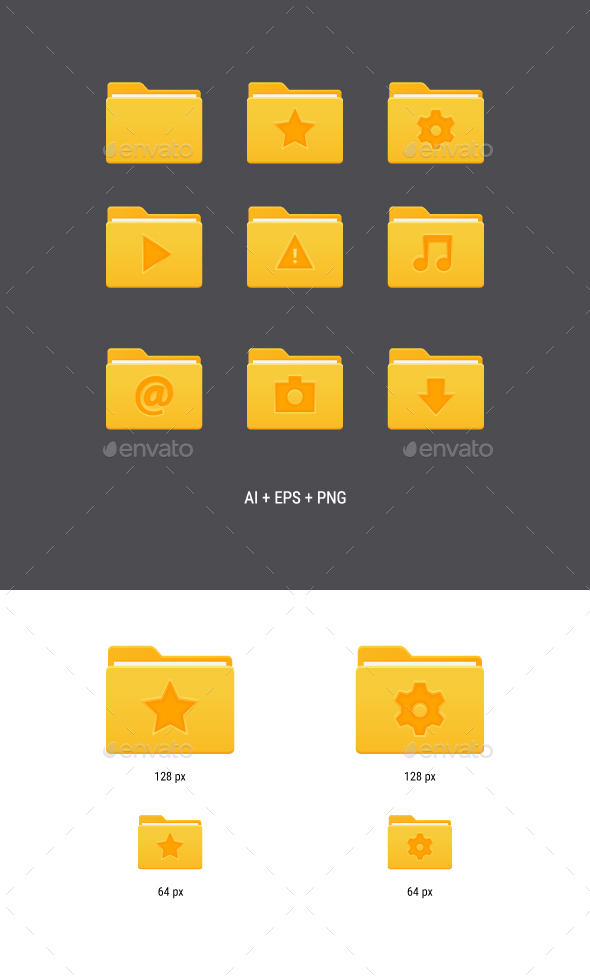 Yellow Folder Icons - Software Icons