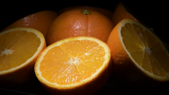 Fresh Oranges Fruit Cut Gyrating alt