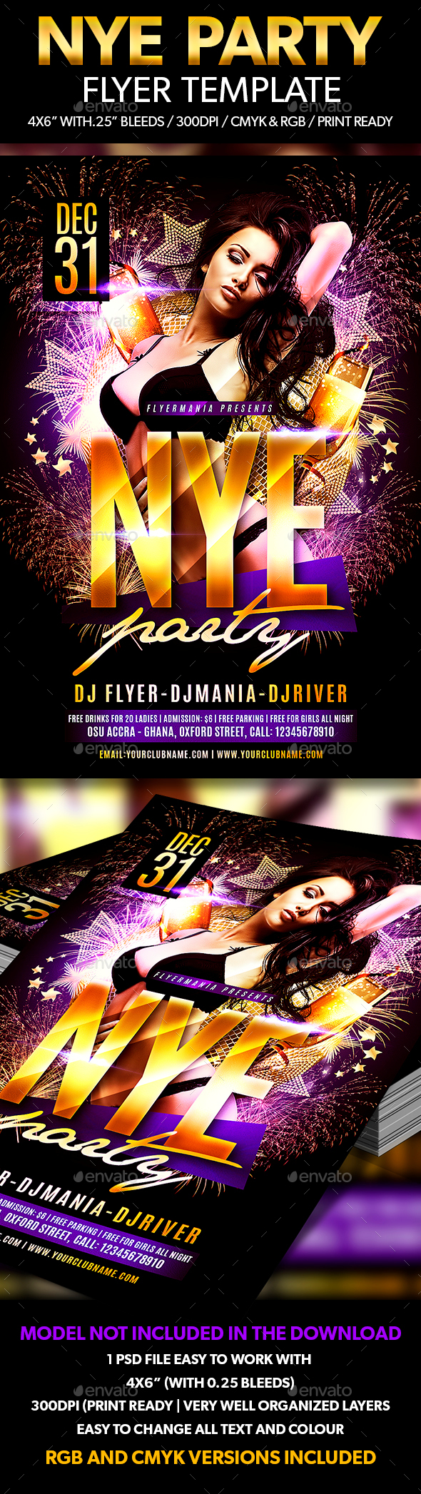NYE Party Flyer Template - Clubs & Parties Events