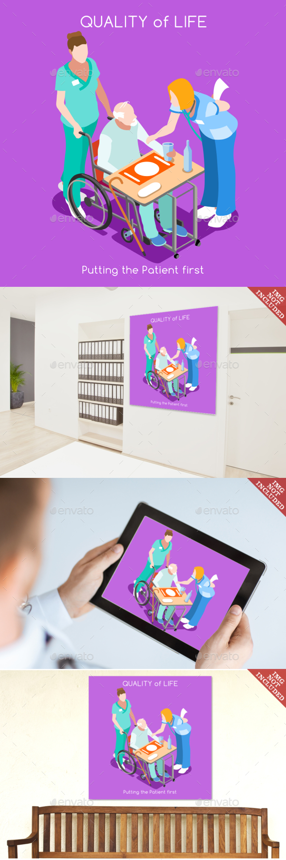 Hospital People Isometric - Health/Medicine Conceptual