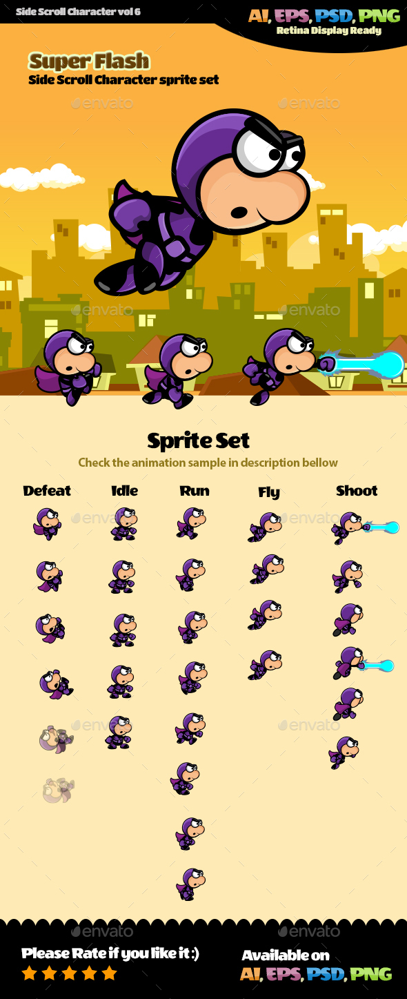 Side Scroll Character Vol 6 - Sprites Game Assets