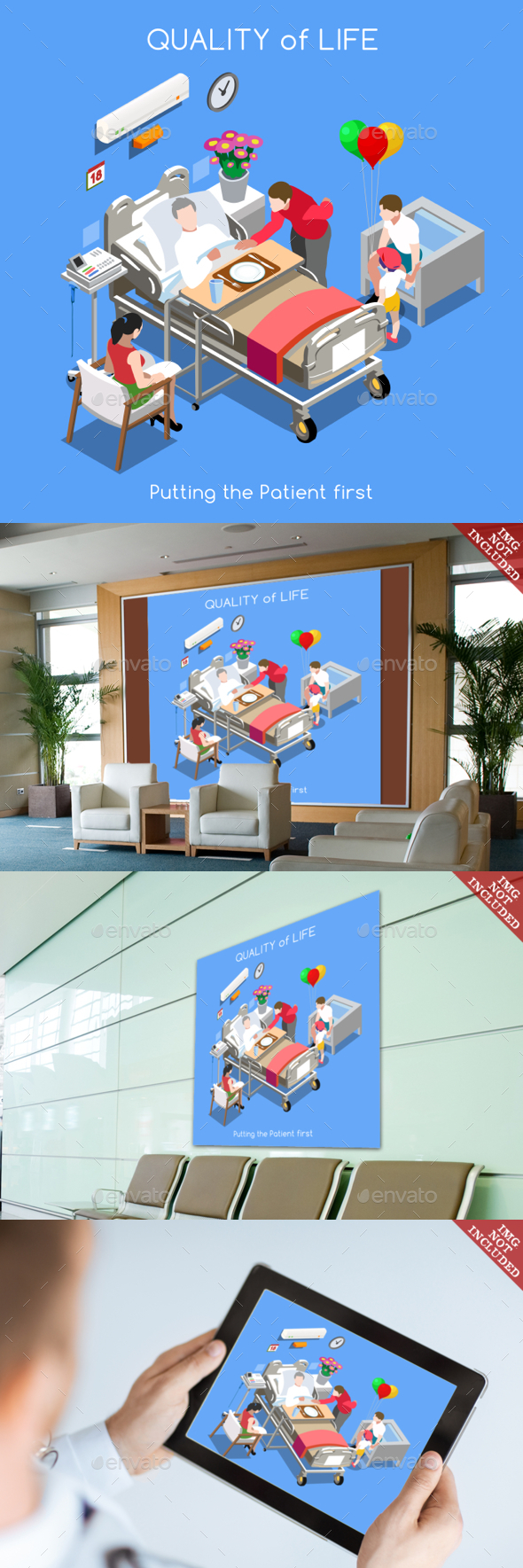 Hospital 01 People Isometric - Health/Medicine Conceptual