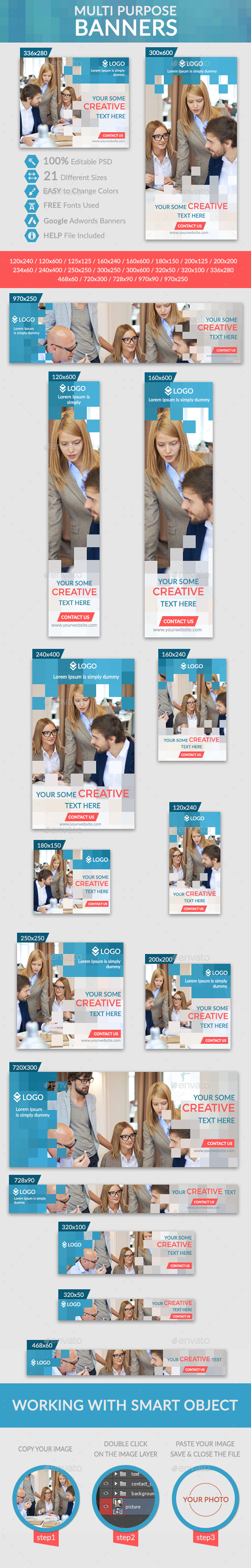 Multi Purpose Banners - Banners & Ads Web Elements