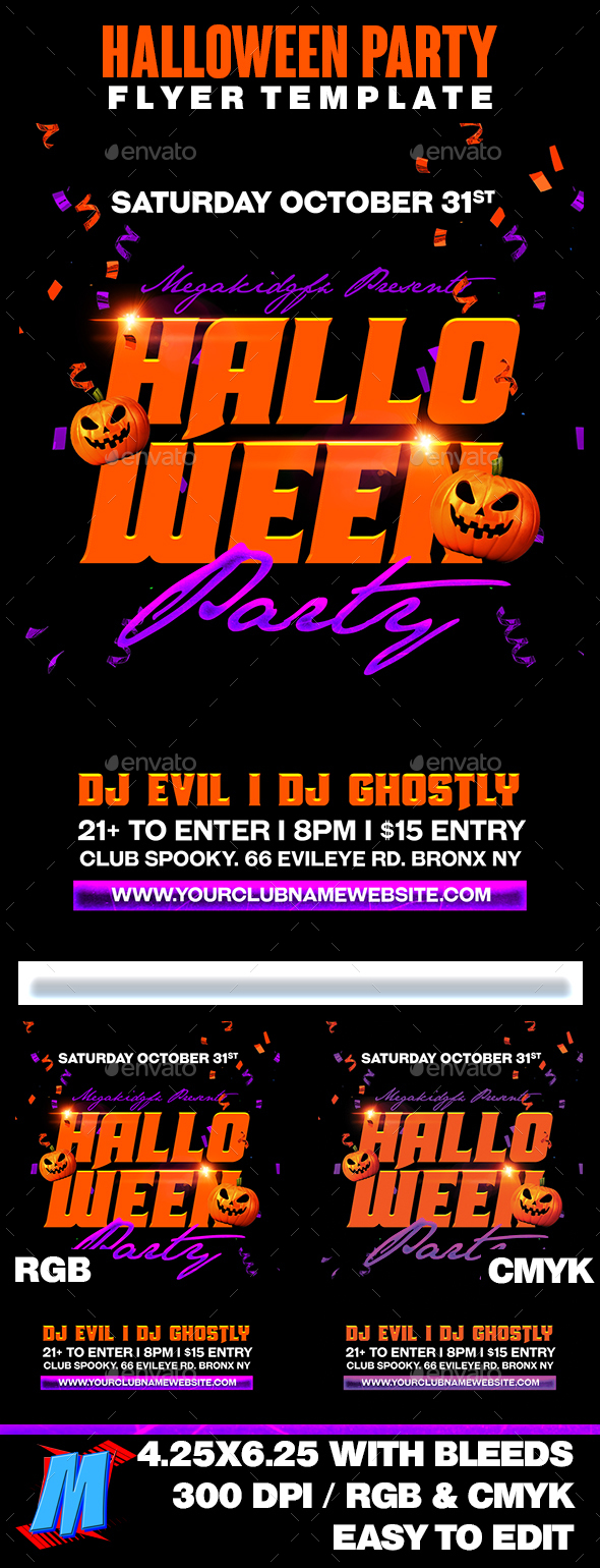 Halloween Party Flyer Template - Clubs & Parties Events
