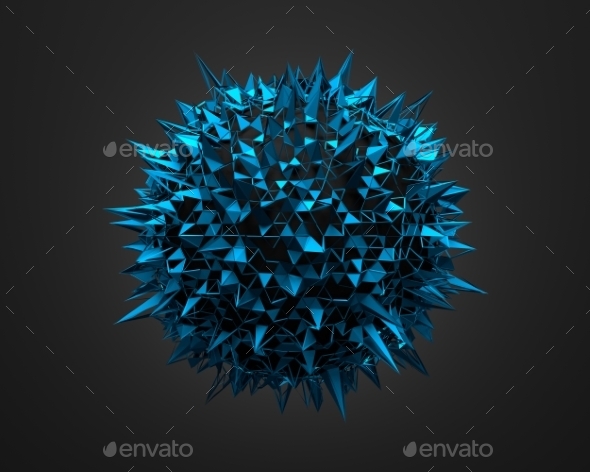 Abstract 3D Rendering Of Blue Chaotic Surface - 3D Backgrounds