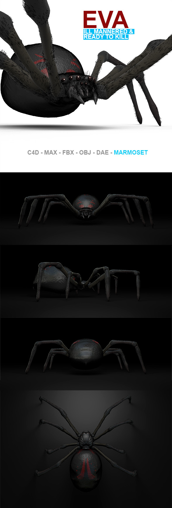 Eva High Poly Spider Model Eva High Poly Spider Model
