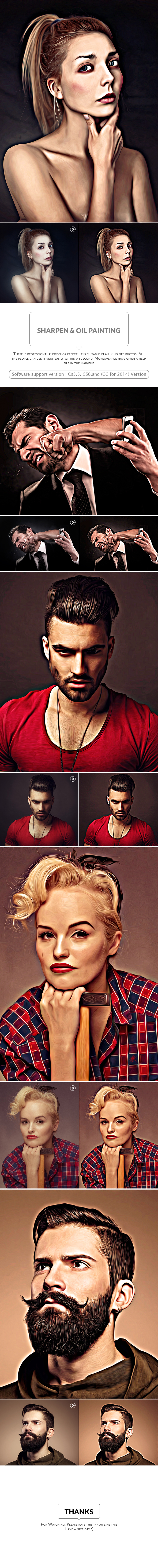 Sharpen And Oil Painting - Photo Effects Actions