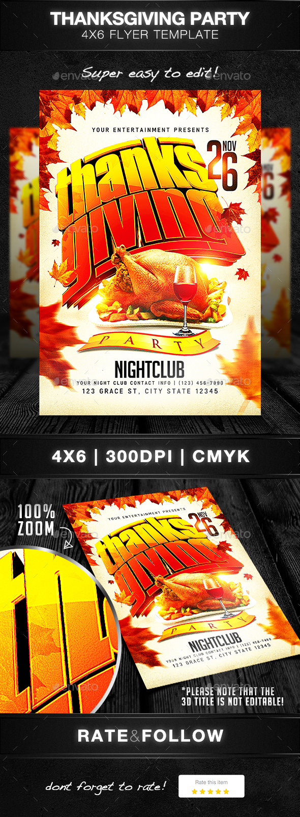 Thanksgiving Party Flyer Template - Clubs & Parties Events