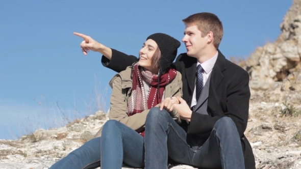 Lovely Young Couple Kissing In The Outdoors