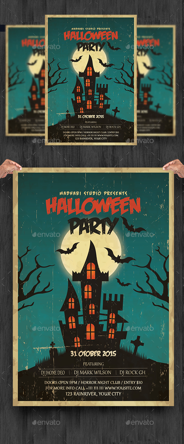Vintage Halloween Party Flyer - Clubs & Parties Events