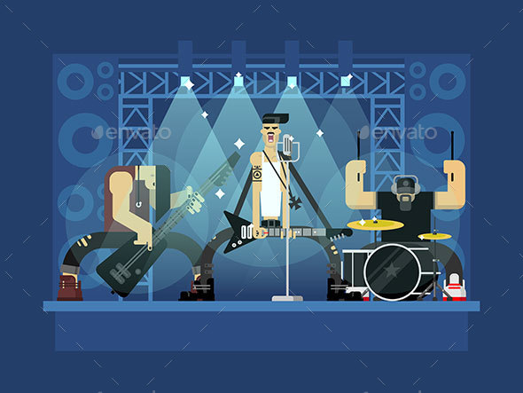 Rock Band Illustration - People Characters