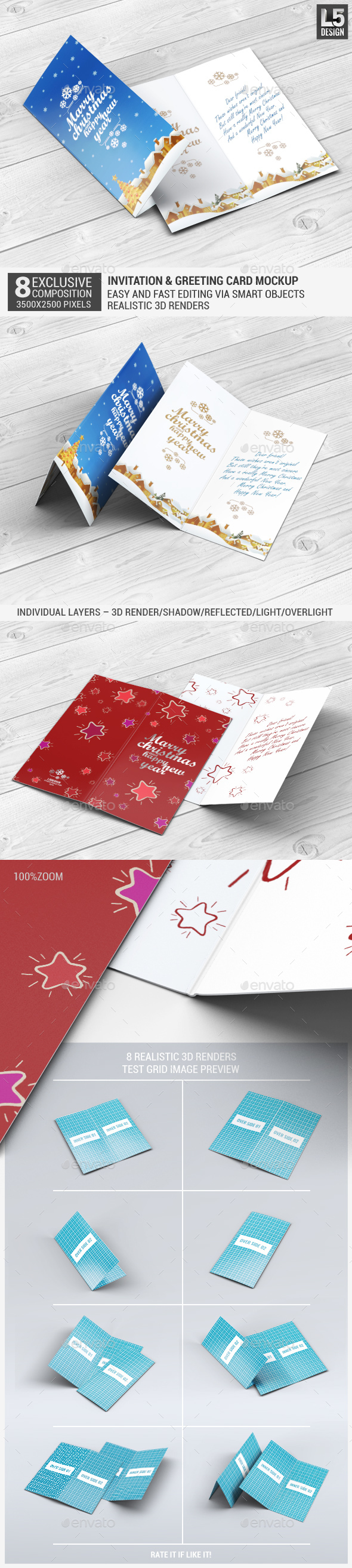 Download Invitation Greeting Card Mockup By L5design Graphicriver